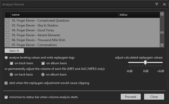 MusicBee: Managerul dvs. de muzică puternic, dar simplu, tot-în-un [Windows] MusicBee Analiza volumul