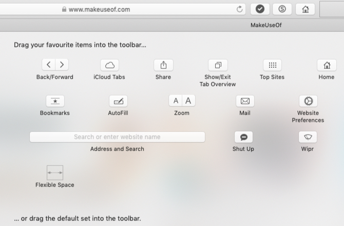 personalizați opțiunile barei de instrumente în Safari pe Mac