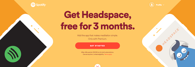 Spotify Premium cu Headspace