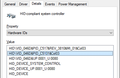 ID-uri hardware manager de dispozitiv