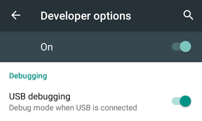 activați debugarea USB pe Android