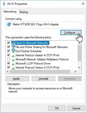 Cum dezactivați Wi-Fi-ul Când conectați Ethernet în Windows 10 Proprietăți Wi-Fi