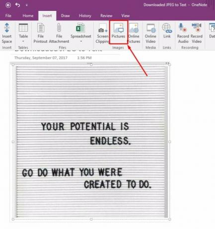 recunoașterea optică a caracterelor onenote