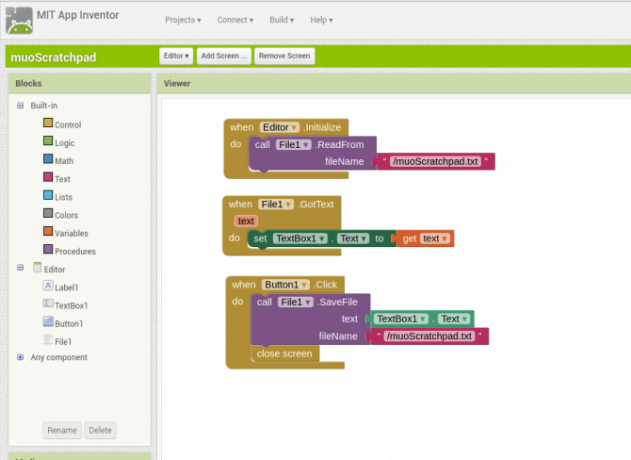 Android creează aplicația appinventor blocuri de ecran2