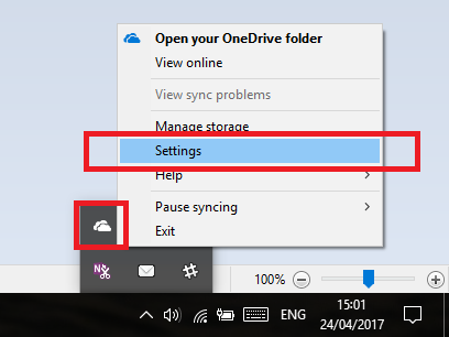 setări onedrive windows 10