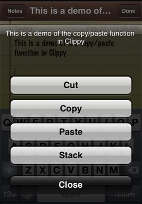 clippy - text de copiere a copiei iphone