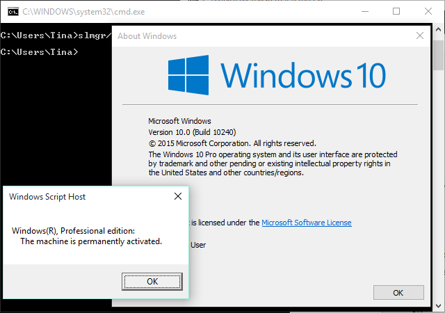 Licență Windows 10 Build 10240