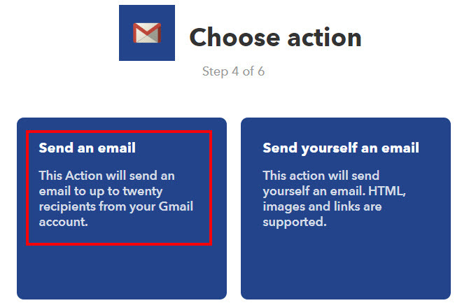 ifttt trimite o acțiune prin e-mail