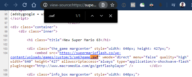 Chrome Găsiți fișierul SWF pe pagina