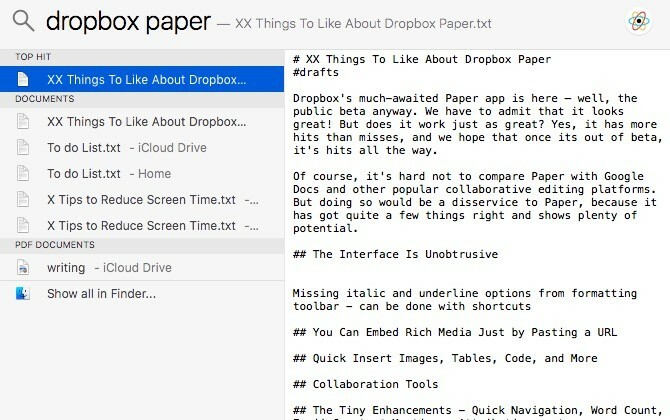 Exemplu de conținut Dropbox pentru căutarea spoturilor