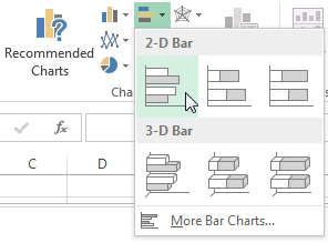 Excel Selectați diagrama de bare 2D