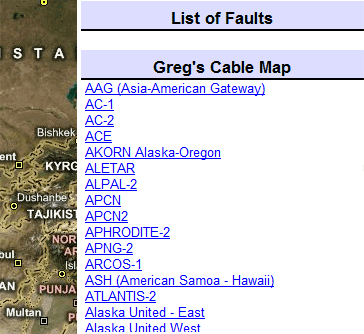 hartă de cablu de pe internet subteran