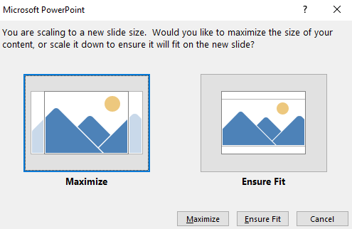 Modificarea dimensiunii diapozitivelor dvs. în dimensiunea PowerPoint