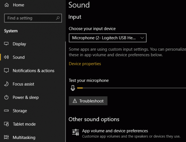 Opțiuni Windows Sound Mic