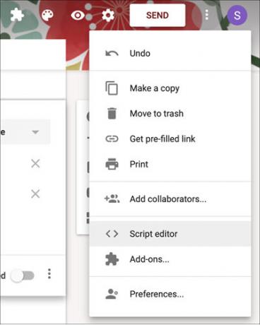 Deschideți Scripturi Editor Formulare Google