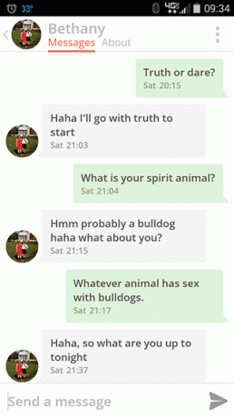 Linia de ridicare a animalelor spirit Tinder.
