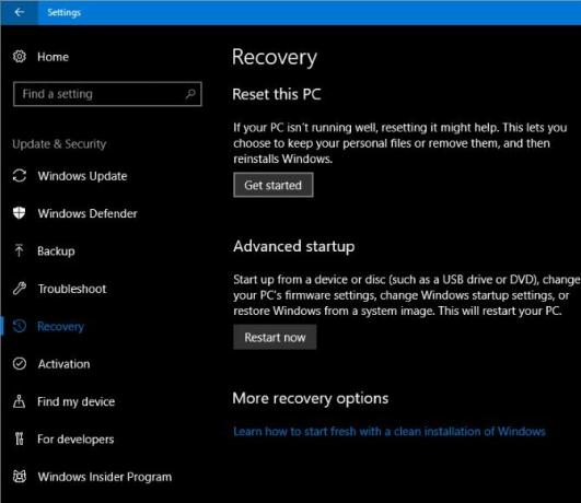 Recuperați Windows 10 utilizând Resetare acest computer