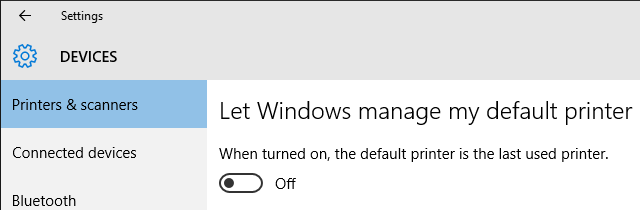 Imprimantă implicită Windows 10