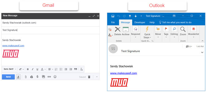 semnătura testului gmail