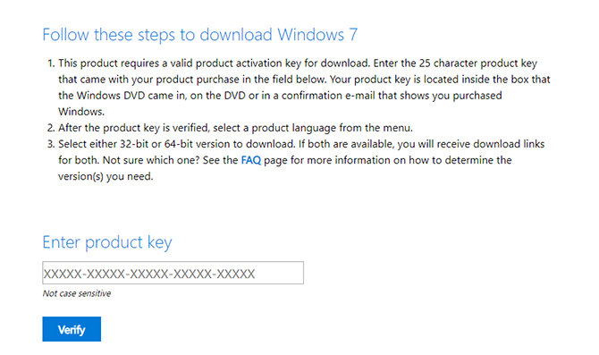 ISO-uri de Windows 7 de la Microsoft