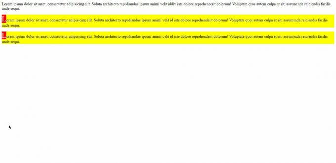 O captură de ecran a codului de ieșire cu ceva text lorem ipsum.