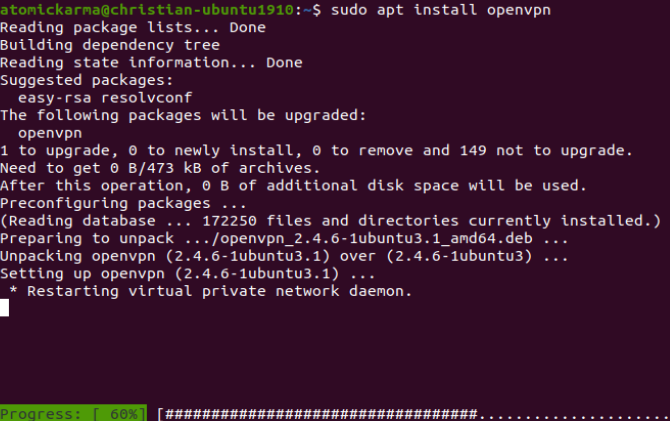 Cum se instalează un client VPN pe instalarea Ubuntu Linux vpnp linux vpn openvpn install