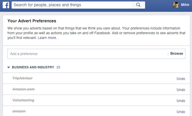 Facebook-Advert-preferences-interese principale