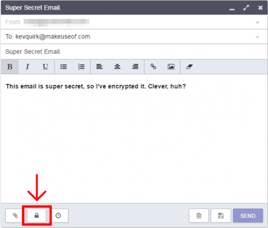 ProtonMail compune lacatul prin e-mail