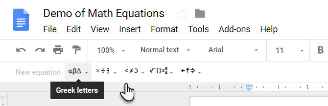 Editor de ecuații matematice în Google Docs