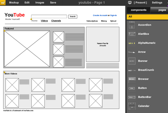 3 Instrumente pentru a crea design-uri Mock-Up și Wireframes mockflow online