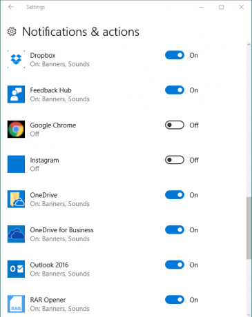 Cum dezactivați selectiv notificările pentru aplicații în Windows 10 Notificări pentru aplicații Windows 10