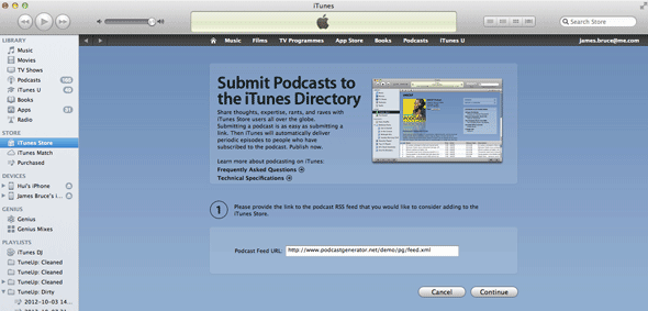 publica podcast pe itunes