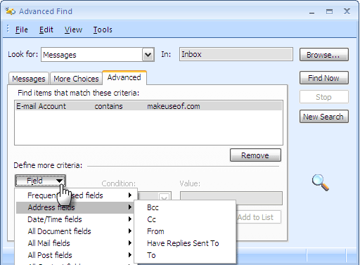 6 moduri de a căuta e-mailuri în Outlook 2007 Căutare instantanee10