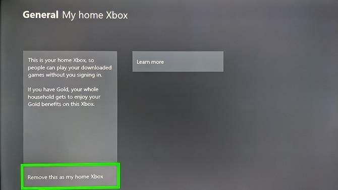 Setare Xbox One Home Xbox