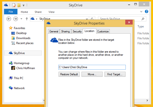 schimbare de locație-de-SkyDrive-la-ferestre-8.1