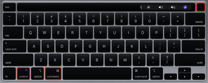 Tastatură MacBook cu scurtătură de forță închisă