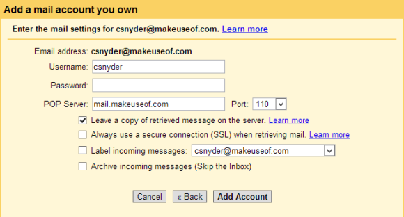 e-mail pop gmail