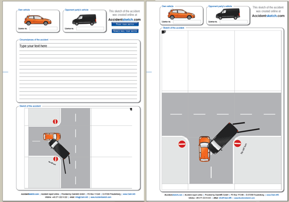 desenați schițe de accident