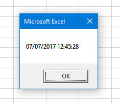 caseta de mesaje excel