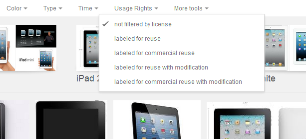Găsiți imagini legale pe Google cu un nou filtru ipad cc