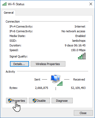 Cum dezactivați Wi-Fi-ul când conectați Ethernet în Windows 10 Stare WiFi 1