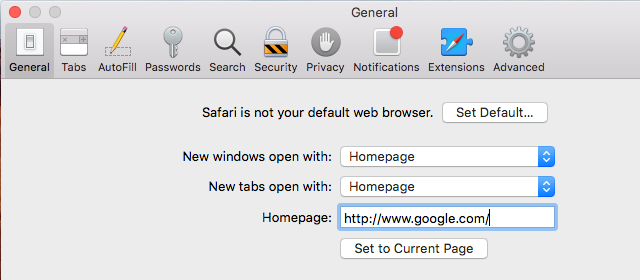 set-pagina de start-in-safari