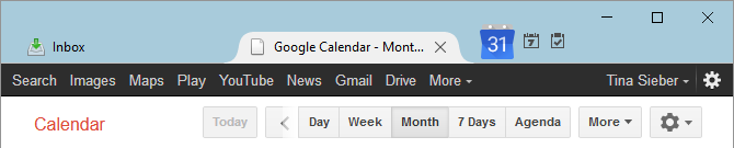 Cum se integrează Google Calendar în Thunderbird Google Calendar Tab 670x135