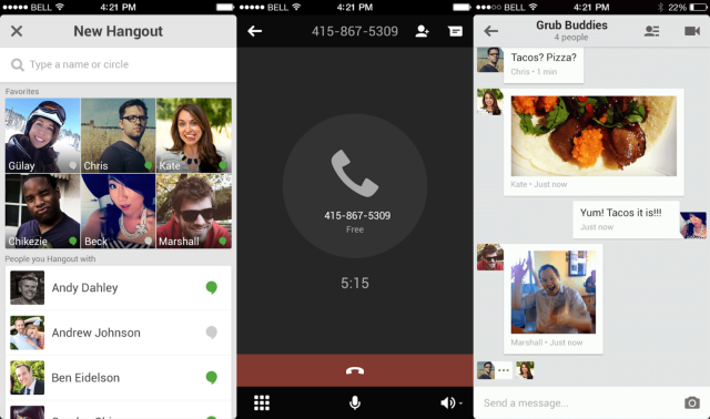 Google-Hangouts-iOS-Actualizare-Apeluri-telefonice-GIF animat