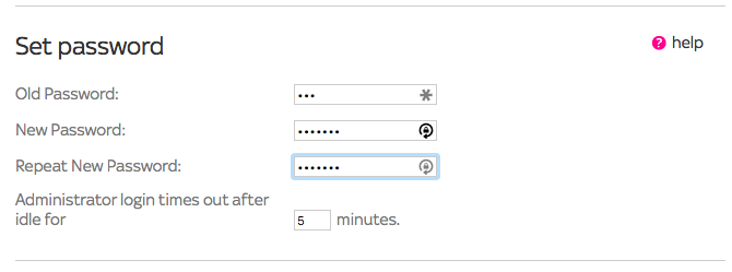 Setări router Modificare parolă