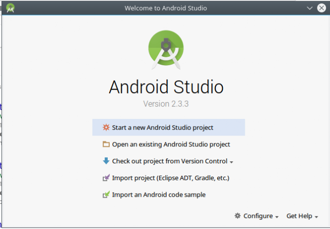 Android creează aplicația androidstudio începe