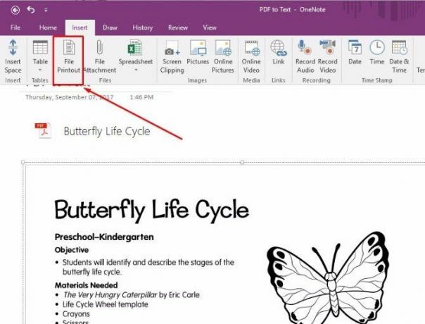 recunoașterea optică a caracterelor onenote