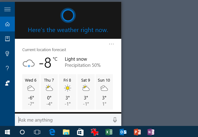 Previzualizare Cortana