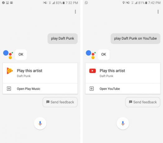 asistent Google go play video play music