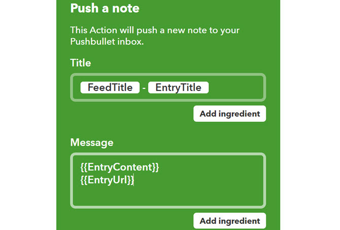 IFTTT RSS și aplicația Pushbullet